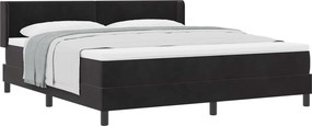 vidaXL Boxrugós ágy matracmal Fekete 200 x 180 cm Poliészter