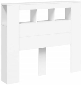 fehér szerelt fa LED-es fejtámla 120x18,5x103,5 cm