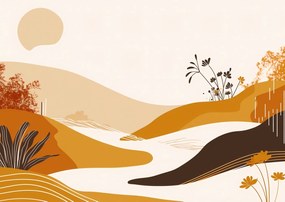 Poszter 84,1x59,4cm Tájkép arany árnyalatokban