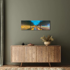 Kép - Festmény absztrakció (órával) (90x30 cm)