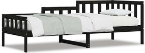 vidaXL fekete tömör fenyőfa kanapéágy 80 x 200 cm