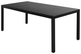 9 részes fekete PVC rattan kerti étkezőgarnitúra