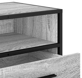 szürke sonoma színű szerelt fa és fém TV-szekrény 100x34,5x40cm