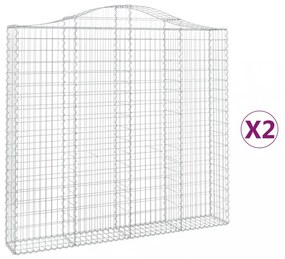 2 db íves horganyzott vas gabion kosár 200x30x180/200 cm