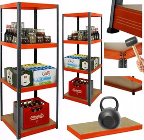 Fém tároló állvány garázs állvány Helios 180x30x30cm 4Px175kg