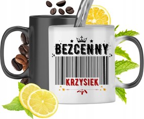 Mágikus bögre Kristófnak Fekete matt nyomott mintával 330ml