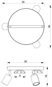 Spotlámpa FLOWER 3xGU10/8W/230V fehér