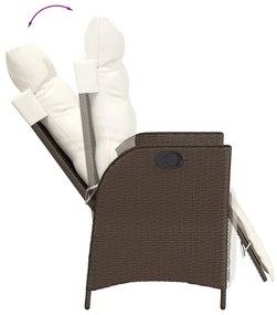 3 részes barna polyrattan kerti étkezőgarnitúra párnával