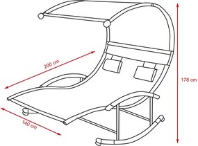 Avenberg PENELOPE 2 személyes relaxációs nyugágy + hinta