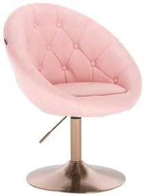 HC8516 Rózsaszín modern műbőr szék arany lábbal