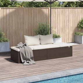 vidaXL barna polyrattan kerti ágy 195 x 60 cm