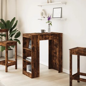 füstös tölgy szerelt fa bárasztal tárolókkal 95 x 47 x 103,5 cm