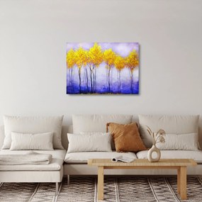 Sárga fák képe (üvegen) (70x50 cm)