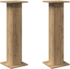 vidaXL 2 db kézműves tölgy színű fa hangszóróállvány 30 x 30 x 95 cm