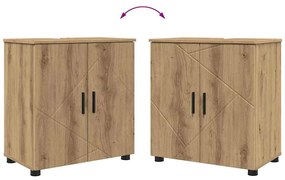 Fürdőszoba bútor szett 2 pcs kézműves tölgy 61 x 35 x 64 cm