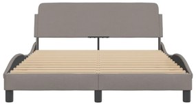 tópszínű szövet ágykeret Dover 140 x 200 cm