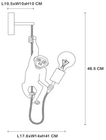 Lucide 10202/01/30 - Fali lámpa EXTRAVAGANZA CHIMP 1xE27/60W/230V