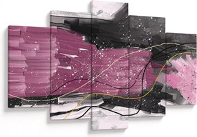 Kép - Rózsaszín-fekete absztrakció (150x105 cm)