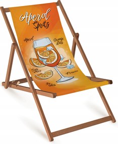 Fából Készült Napozóágy Aperol Spritz Összecsukható Kerti Napozóágy Fullprint Nyomtatással