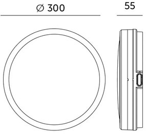 LED fürdőszobai mennyezeti lámpa szenzorral LED/24W/230V átm. 30 cm fekete + DO