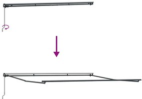 Napernyő Antracit 4 × 3,5 m Fém