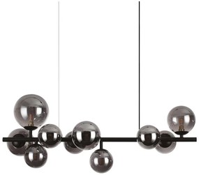 Ideal Lux - LED Csillár zsinóron PERLAGE 10xG9/3W/230V 81 cm fekete/füstös