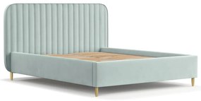 Mentazöld kárpitozott ágyneműtartós egyszemélyes ágy ágyráccsal 120x200 cm Noto – Maison de Rêve