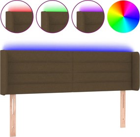 vidaXL sötétbarna szövet LED-es fejtámla 147 x 16 x 78/88 cm