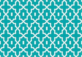 Fotótapéta Geometrikus türkiz mintás keresztek nyolcszögek 254x184 +ragasztó