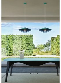 Redo 01-3010 - Zsinóros csillár GRILL 1xE27/42W/230V átm. 49,5 cm fekete/türkiz