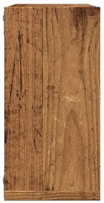 6 db antik fa színű szerelt fa fali kockapolc 30x15x30 cm