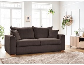 Barna kordbársony kinyitható kanapé 225 cm Augustin – Bobochic Paris