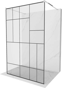 Mexen Kioto Walk-In Zuhanyfal    szabadonálló  100 x 200 cm,  átlátszó üveg/ fekete    8 mm, króm - 800-100-002-01-7 Walk-In Zuhanyfal