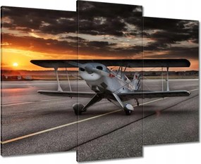 Vászonkép 90x70 Repülőgép naplemente