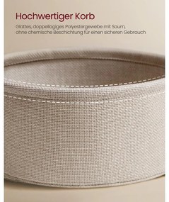 VASAGLE kerek dohányzóasztal tárolóval, matt fehér és kamelbarna színben