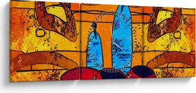 Kép - Ősi festészet (órával) (90x30 cm)