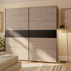 BERNO 200 cm Gardróbszekrény Tölgy/Antracit Színben.