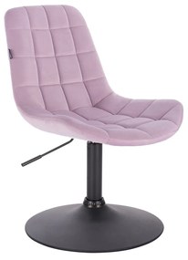 HR590N Halványlila modern velúr szék fekete lábbal