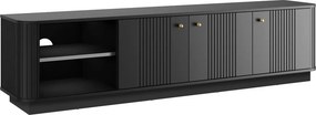 Vesper 3D TV szekrény 187 cm - fekete / arany fogantyúk