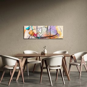 Kép - absztrakció, madár (órával) (90x30 cm)