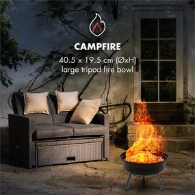 Brooklyn-BBQ, 4-in-1 grillező hordó, Ø 42 cm, acél, porszórt lakkozás
