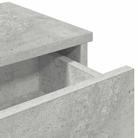 Falipolc fiókokkal betonszürke 80x31x17 cm műszaki fa