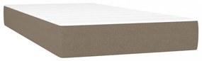 tópszínű szövet rugós és LED-es ágy matraccal 90x200 cm