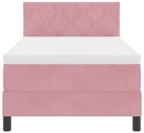 Rugós ágy matraccal matracmal Rózsaszín 100 x 200 cm szövet