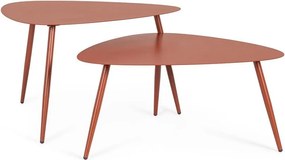 Acél kerti dohányzóasztal szett 2 db-os 73,5x77,5 cm Yvonne – Bizzotto