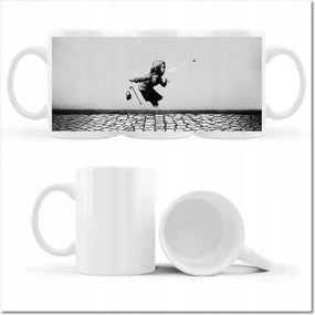 Banksy nyomott mintás bögre Nagymama Achoo Kutya