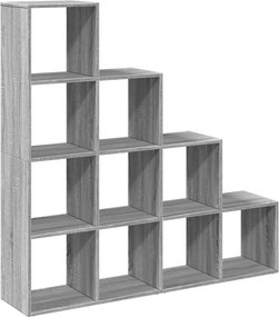 vidaXL 4 szintes szürke sonoma elválasztó könyvespolc 131,5x29x131,5cm