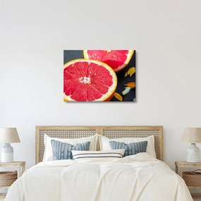 Szeletelt grapefruit képe (70x50 cm)