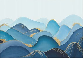 Flizelin tapéta Divatos 3D fali hullámos táj 208x146 ragasztóval