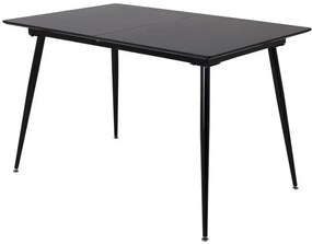 Asztal Dallas 111Fekete, 76x90x120cm, Hosszabbíthatóság, Közepes sűrűségű farostlemez, Fém